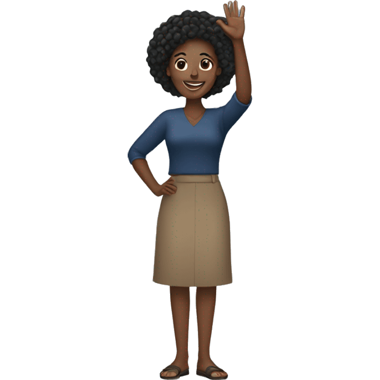 One black woman waving  emoji