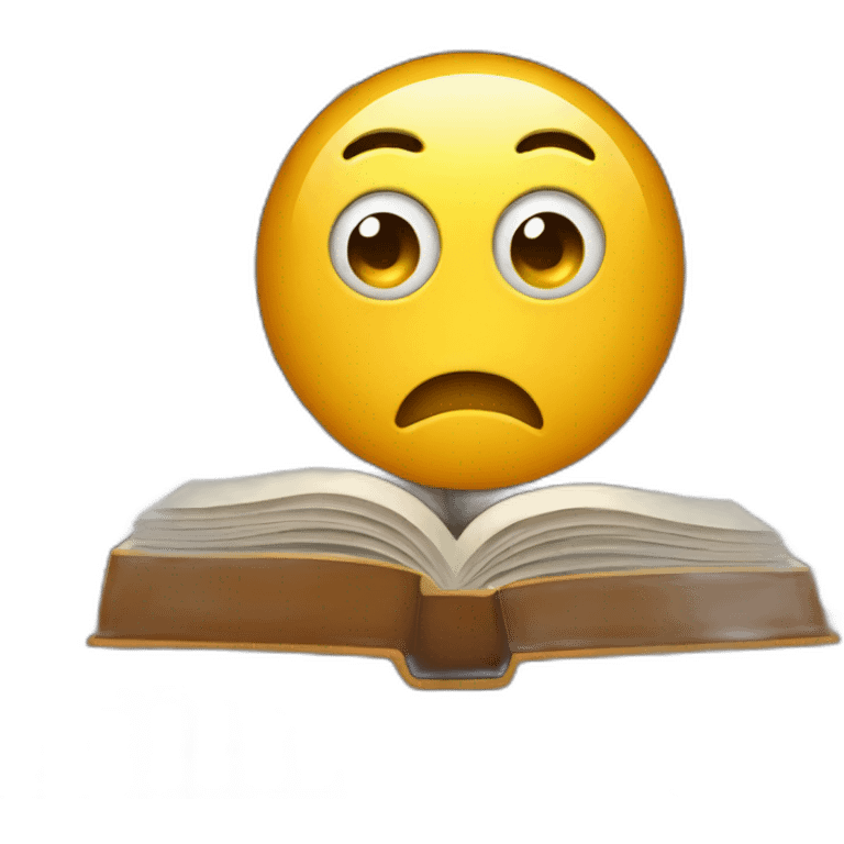 Book with face emoji