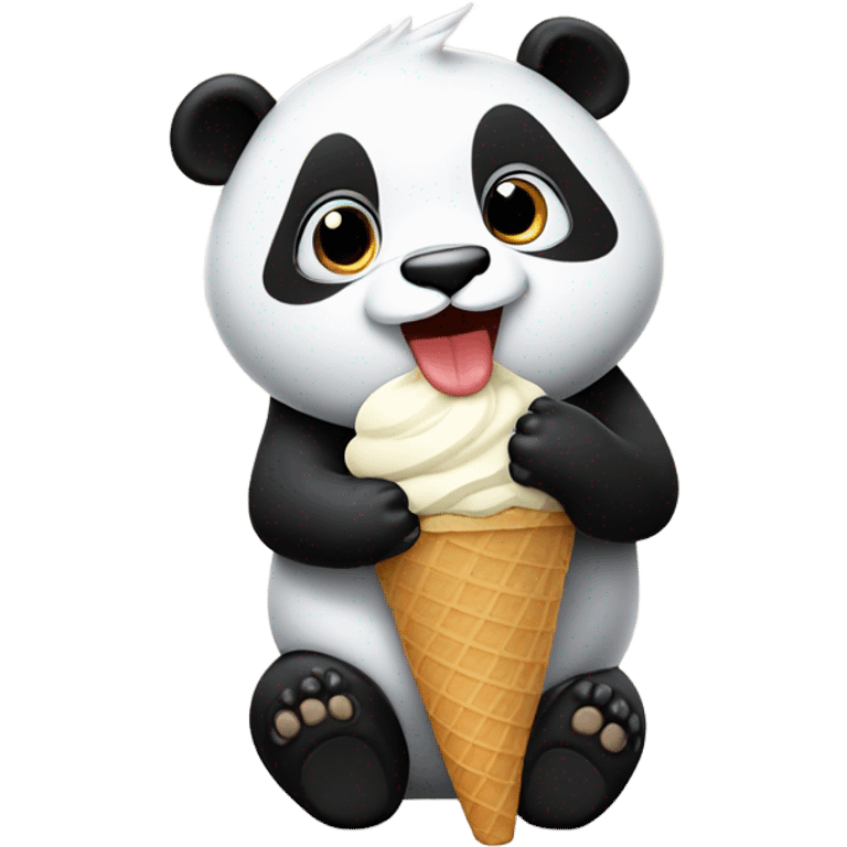 Panda eating ice cream emoji