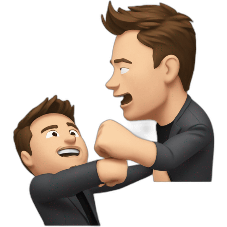 elon musk punching another elon musk emoji