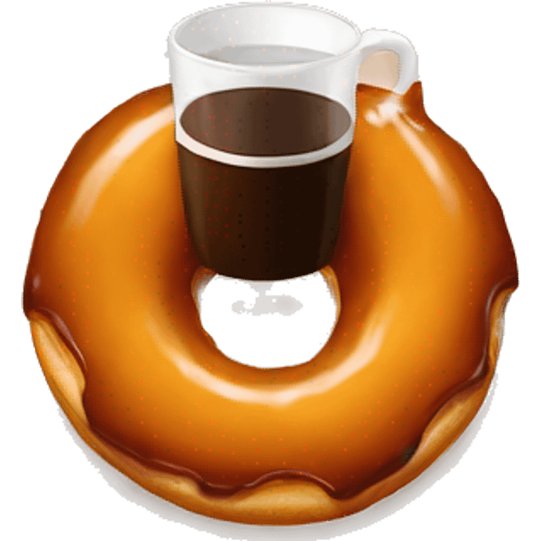 Pumpkin donut with coffe emoji