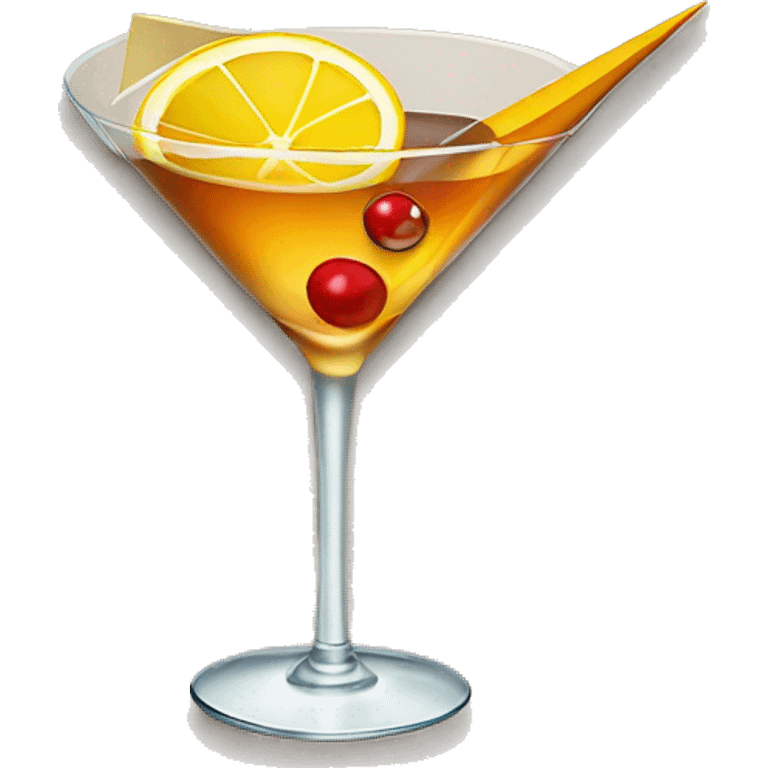 Paperplane cocktail in a cocktail glass emoji