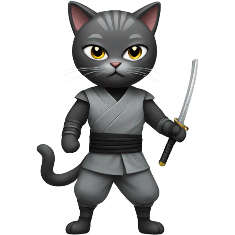 grey ninja cat emoji