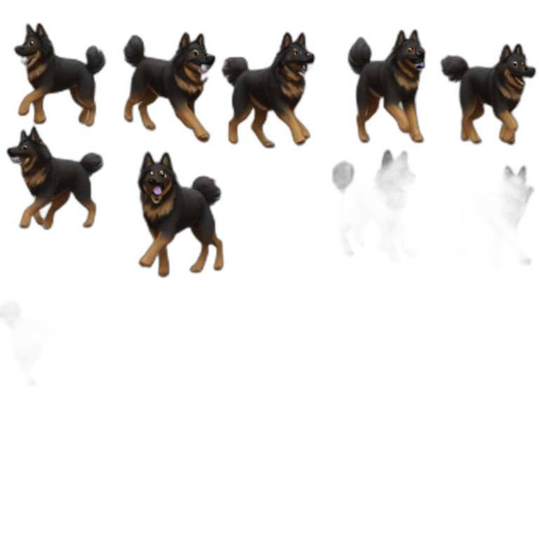 dark belgian tervuren running emoji