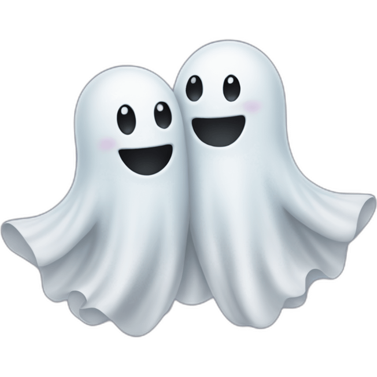 two hugging ghosts emoji