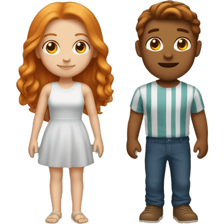 couple ginger girl and tanned brown haired boy emoji