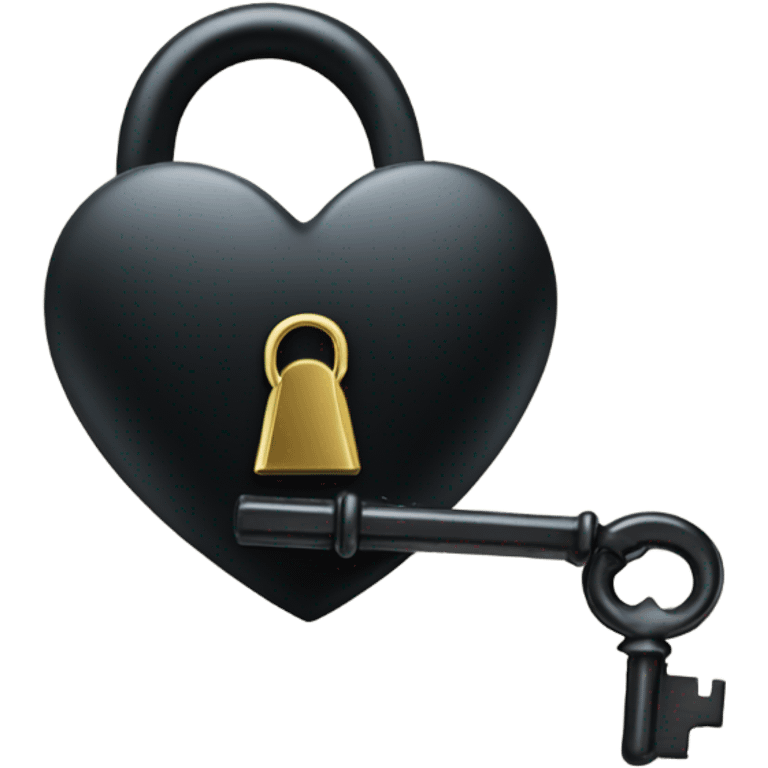 black heart-shaped lock and key emoji