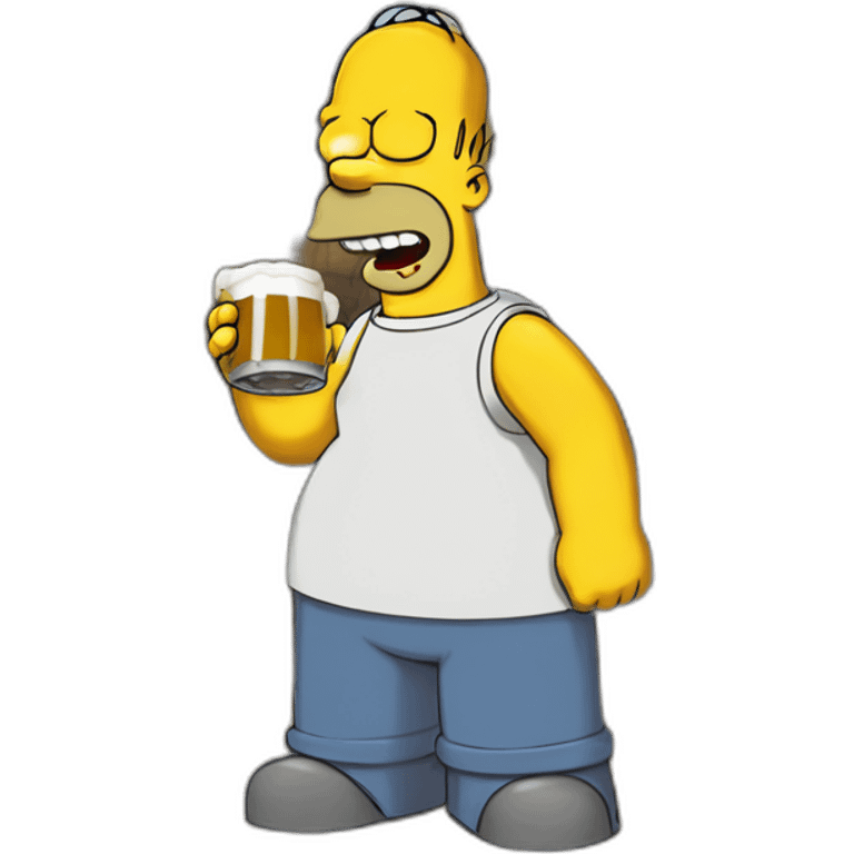 Homer simpson buvant une bière emoji