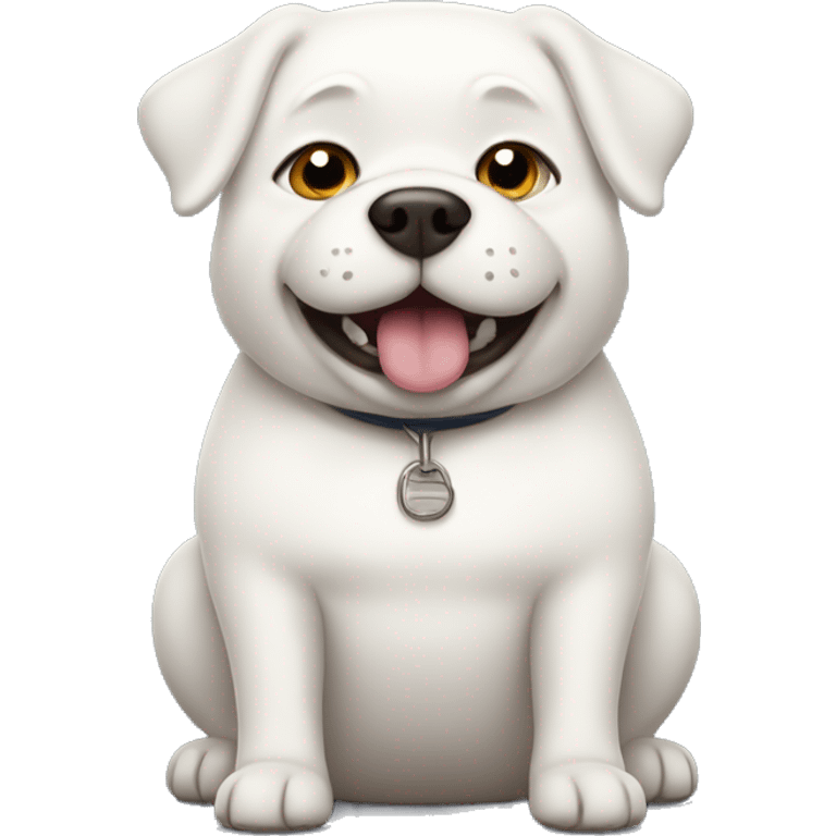 chubby white dog with a belly emoji