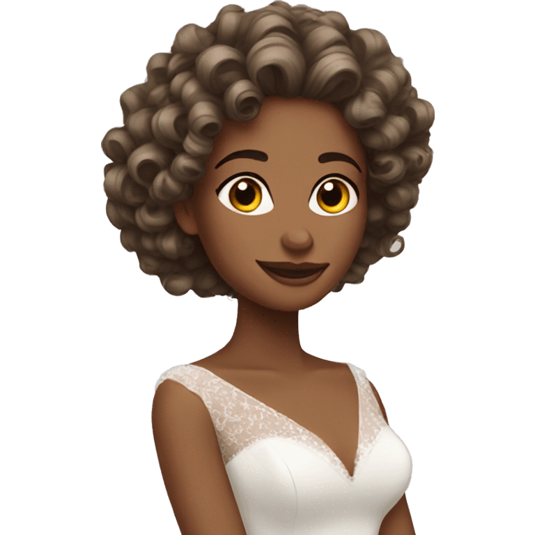 Bride curly hair  emoji