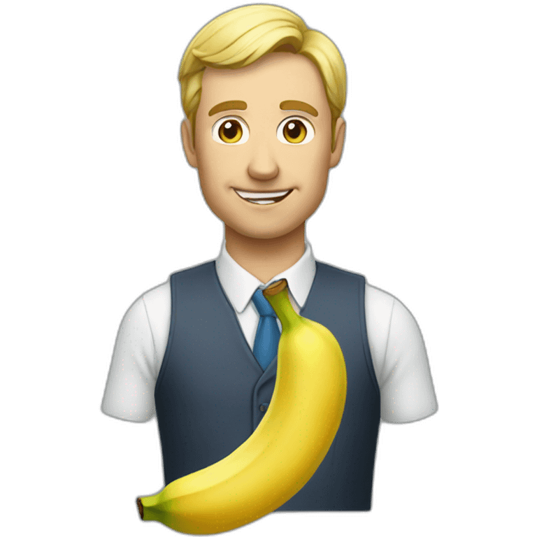 man with banana between lega emoji