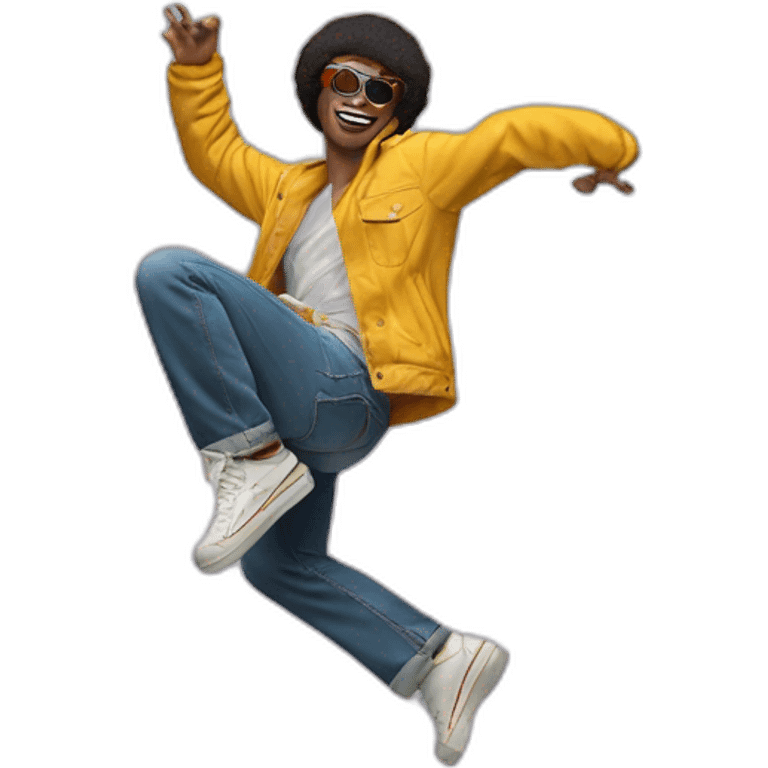 1980’s break dancer doing a head spin emoji