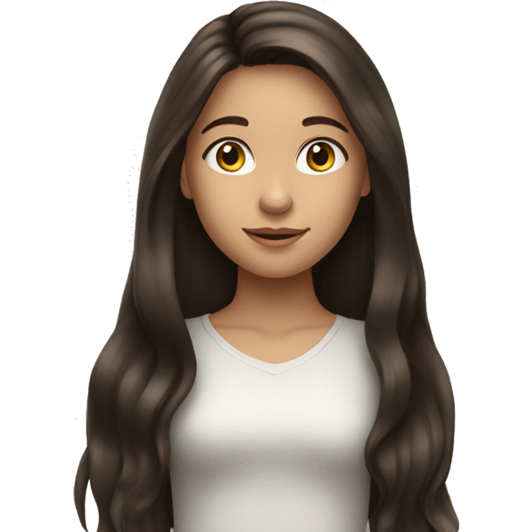 Brunette young girl with long hair  emoji