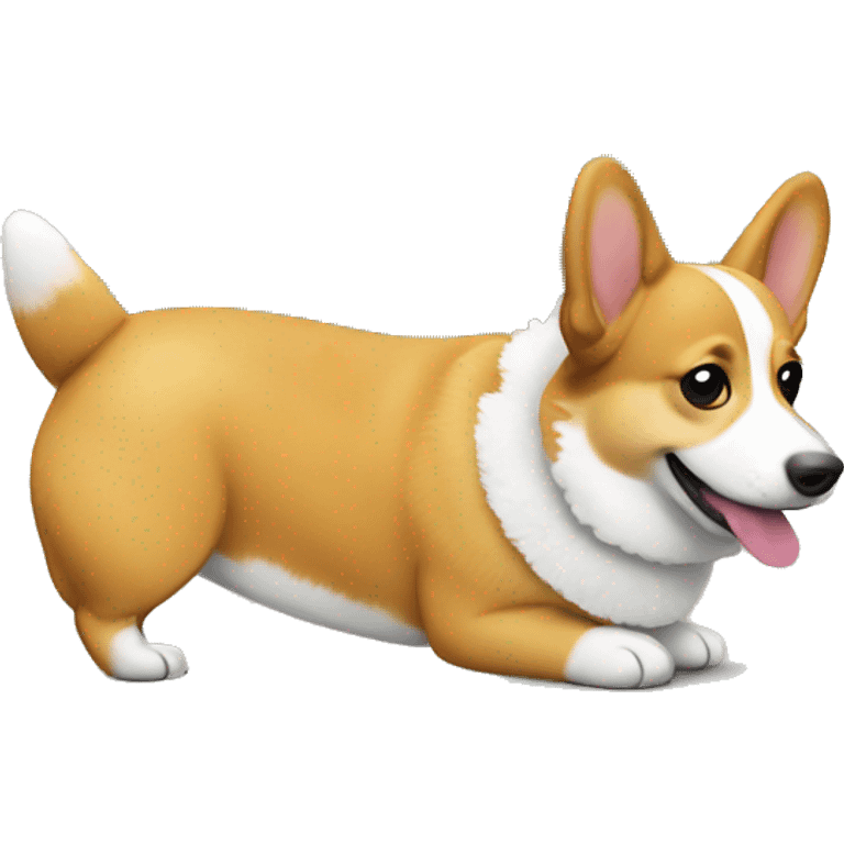 Corgi with Christmas tree emoji