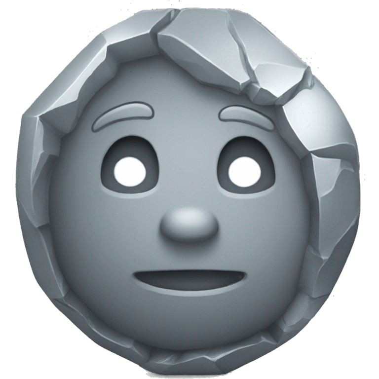 Chrome silver stone emoji