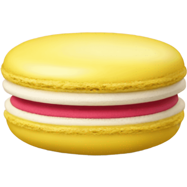 one yellow macaron  emoji