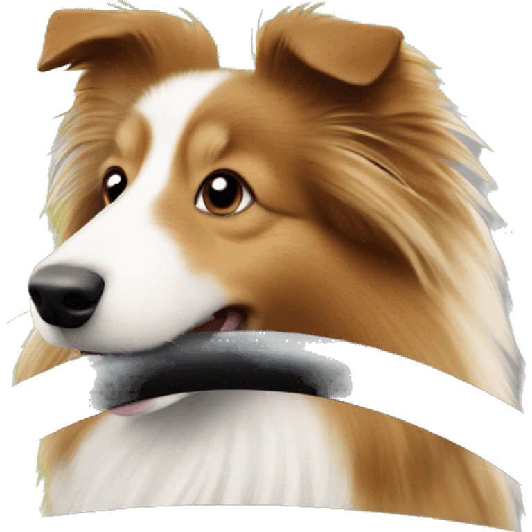 Shetland sheepdog driving emoji