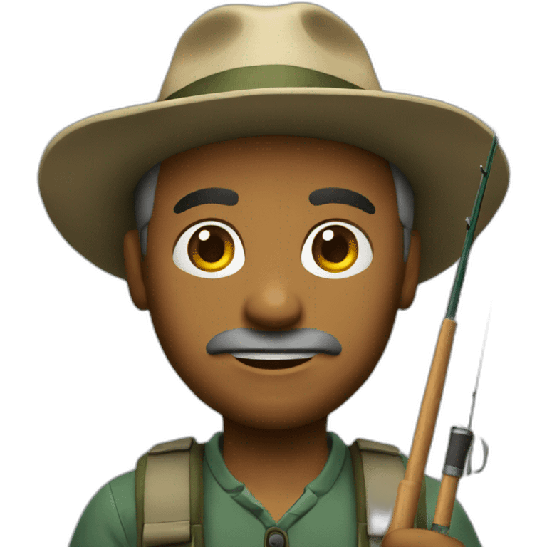 A men with having a fishing rod emoji