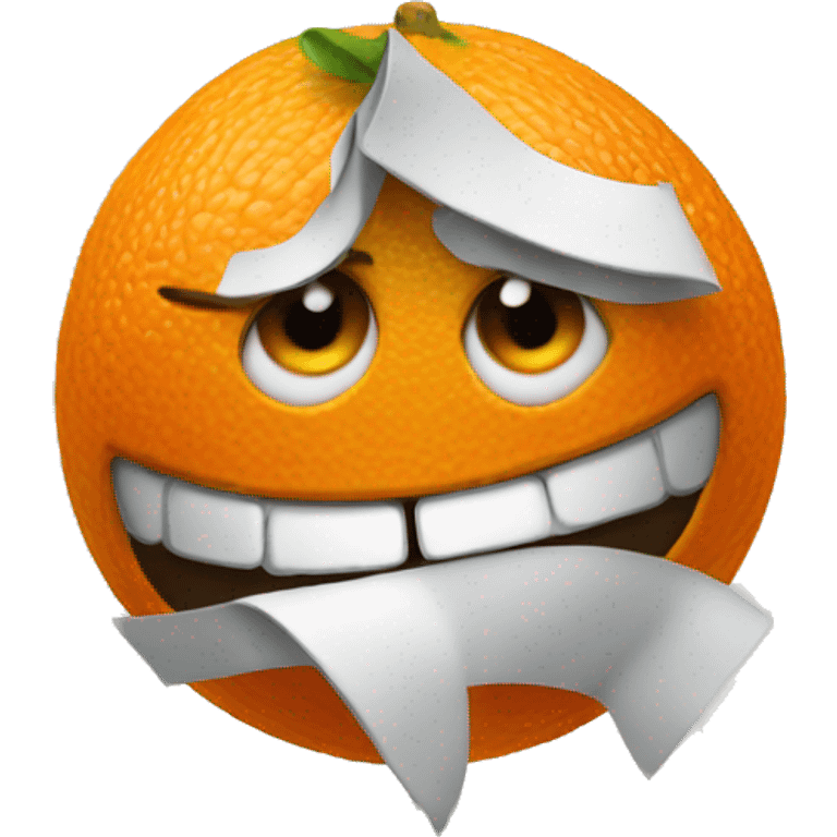 frustrated orange emoji