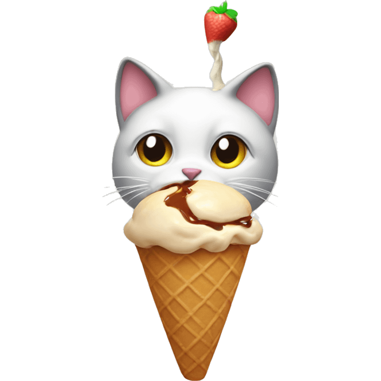 cat eating an ice cream cone  emoji