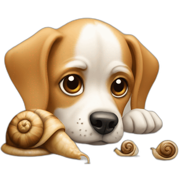 Dog eating snails emoji