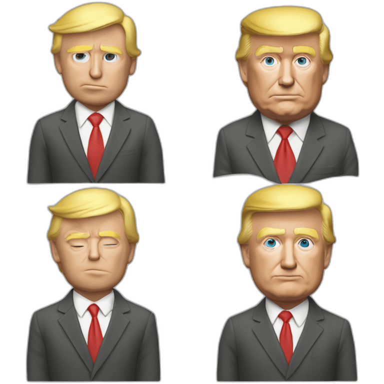 donal trump avec un flexible de frein emoji