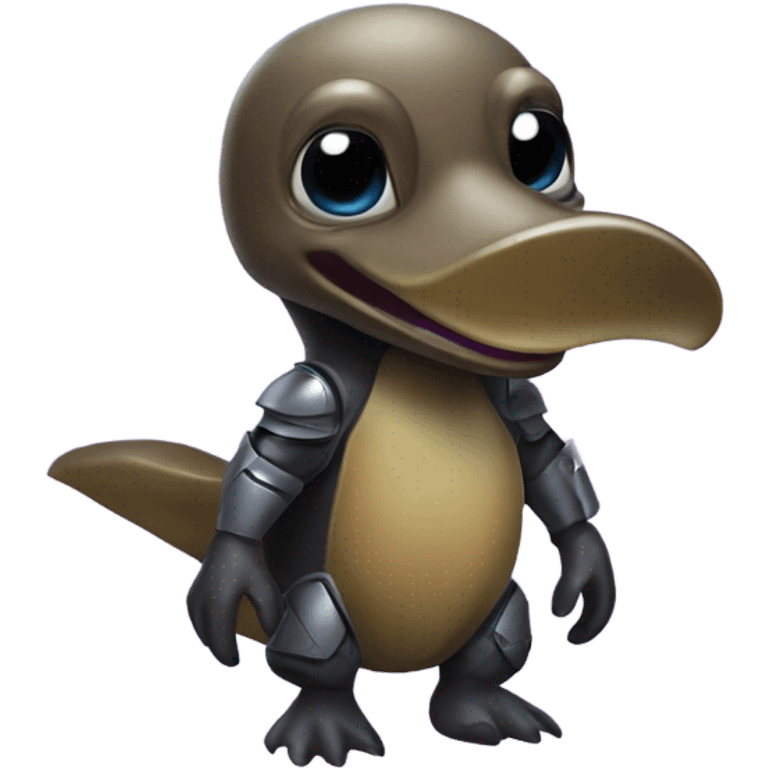 Evil platypus with alien armor emoji