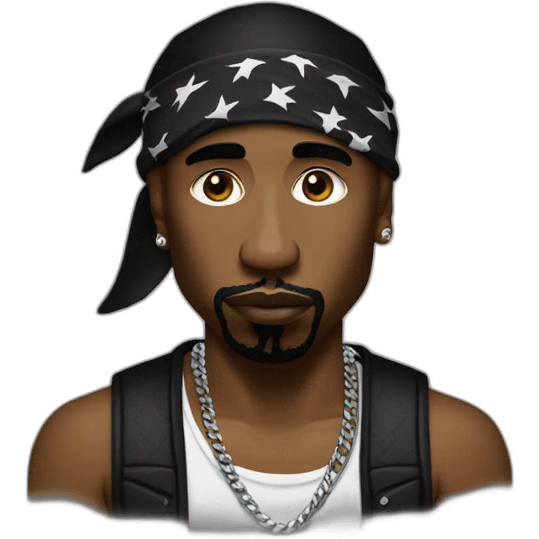 2pac shakur wearing a bandana emoji