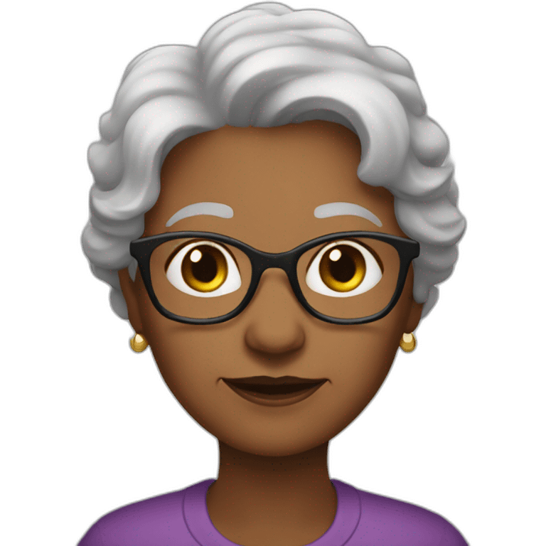 grandmother dark haier emoji