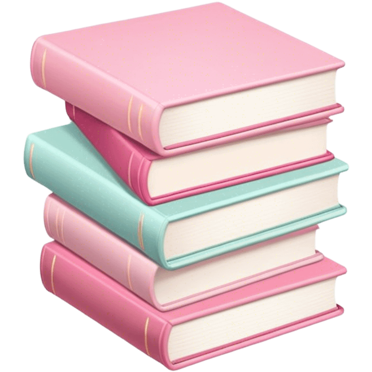 Pastel pink stack of books emoji