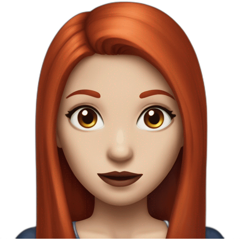 vampire girl with straight red hair and blue eyes, fair skin emoji