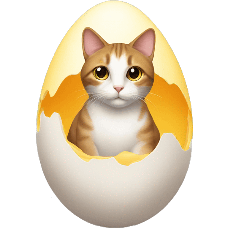 Cat sitting on an egg emoji