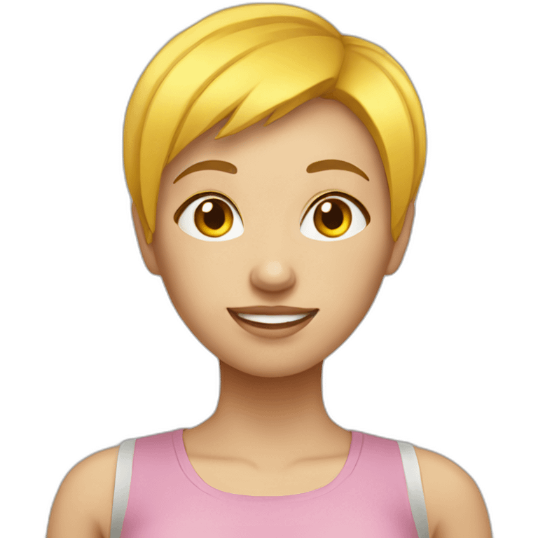 weight loss girl with yellow short hair emoji