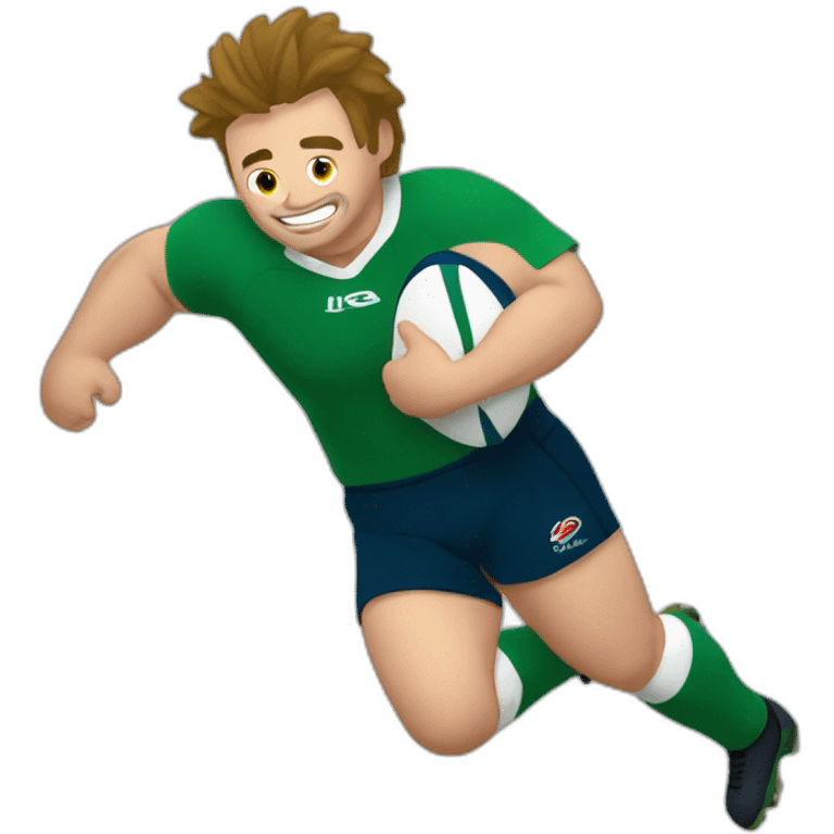 Rugby player tackeling emoji