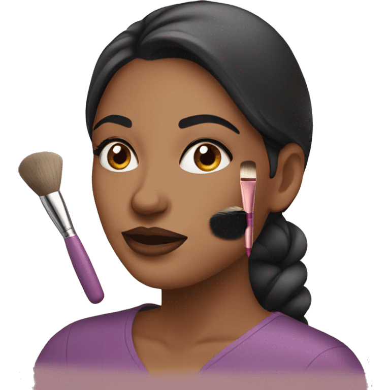 woman doing make up emoji