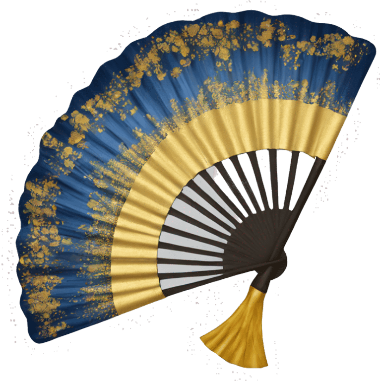 Hand fan Blue and gold  emoji