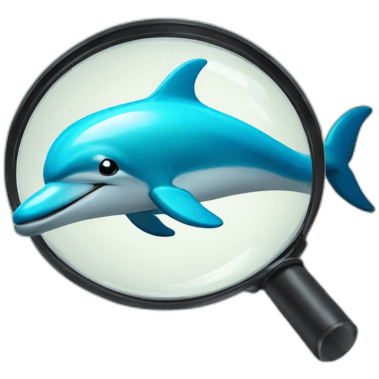 A dolphin with a magnifying glass emoji