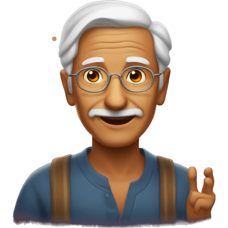 Old dude wishing happy diwali emoji