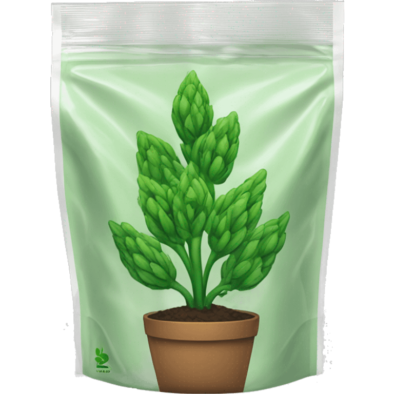 buds of Green plant in zip loc bag emoji