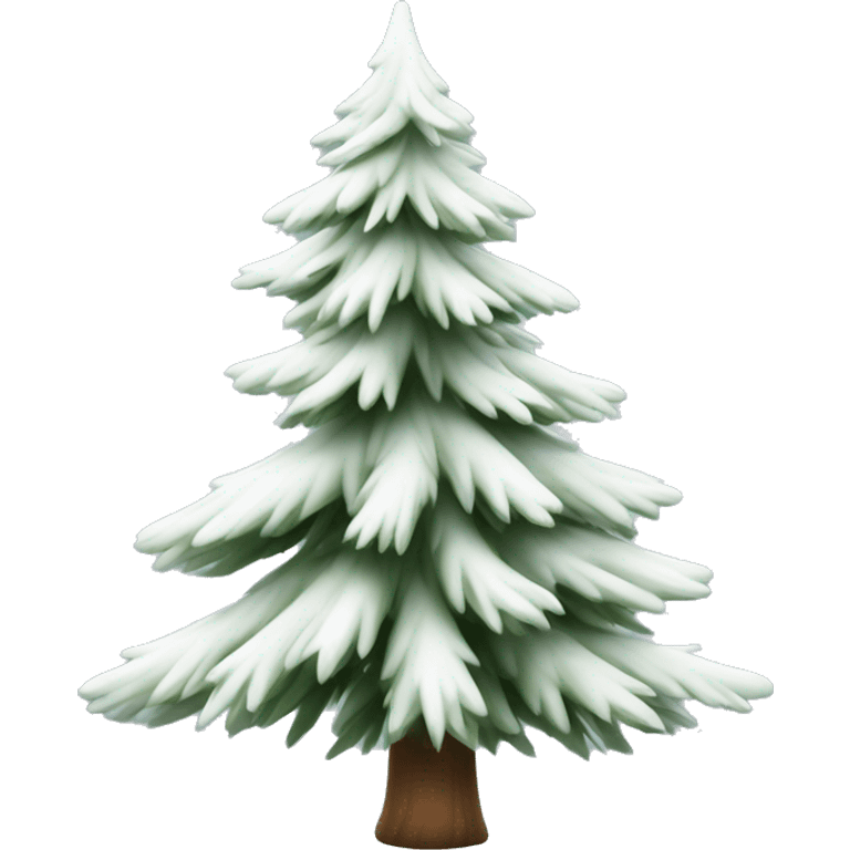 Actual white fir Christmas tree isolated. emoji