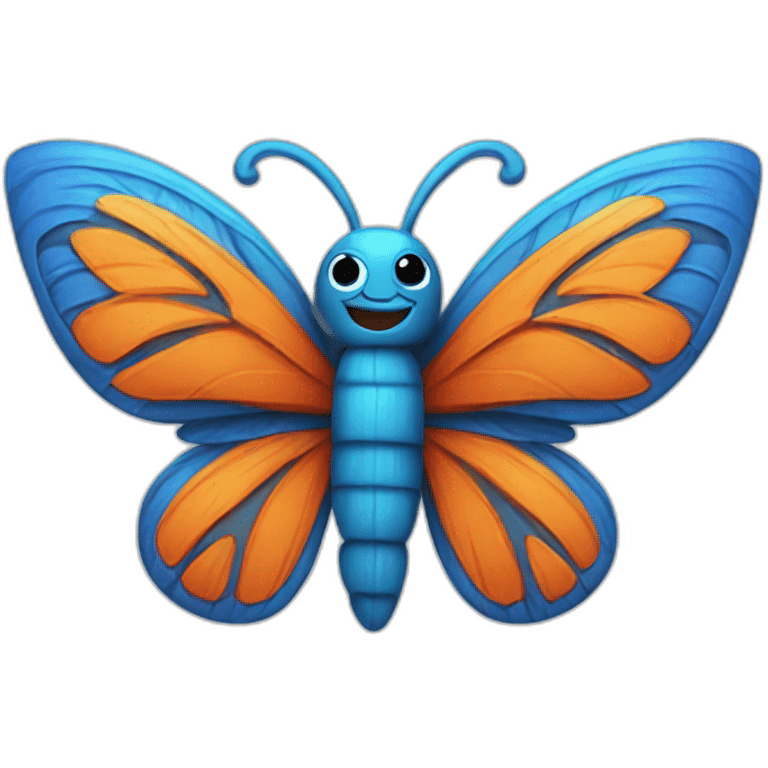 Six Tiki with colors blue and orange-butterfly emoji