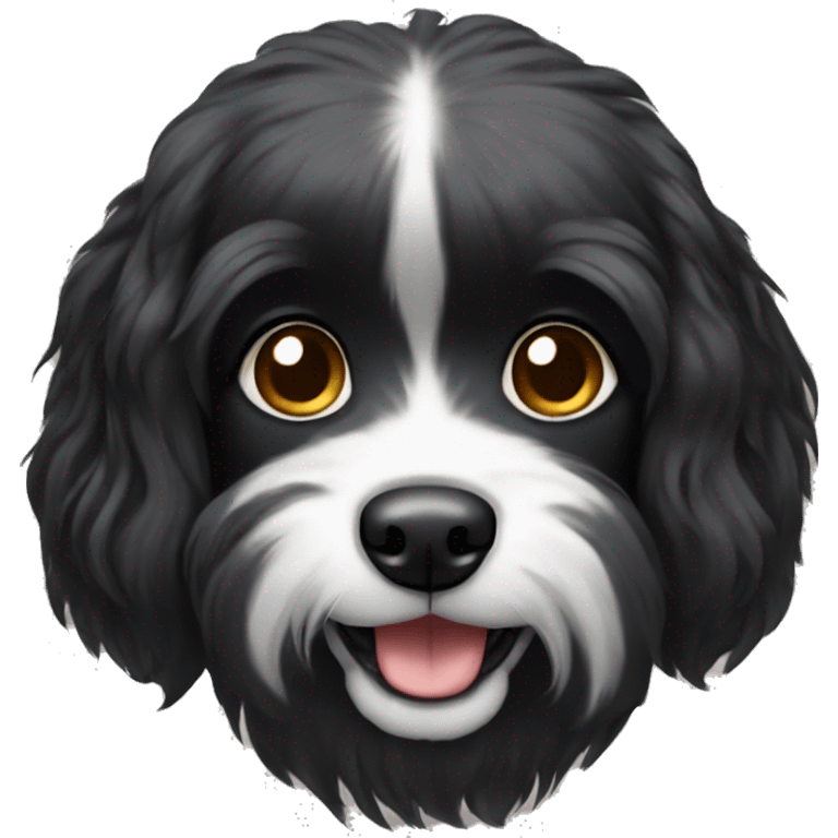 Small black long hair dog emoji