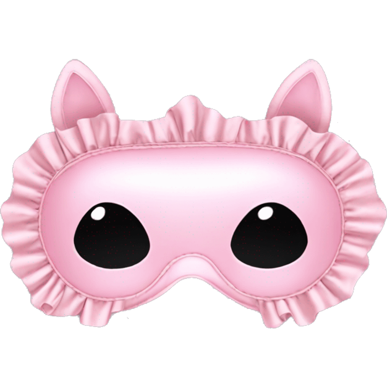 Light pink Frilly satin sleep mask no eyes emoji