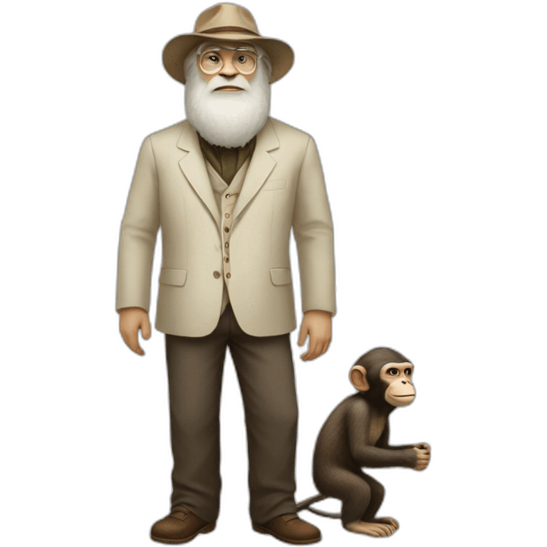 darwin full body with a monkey emoji