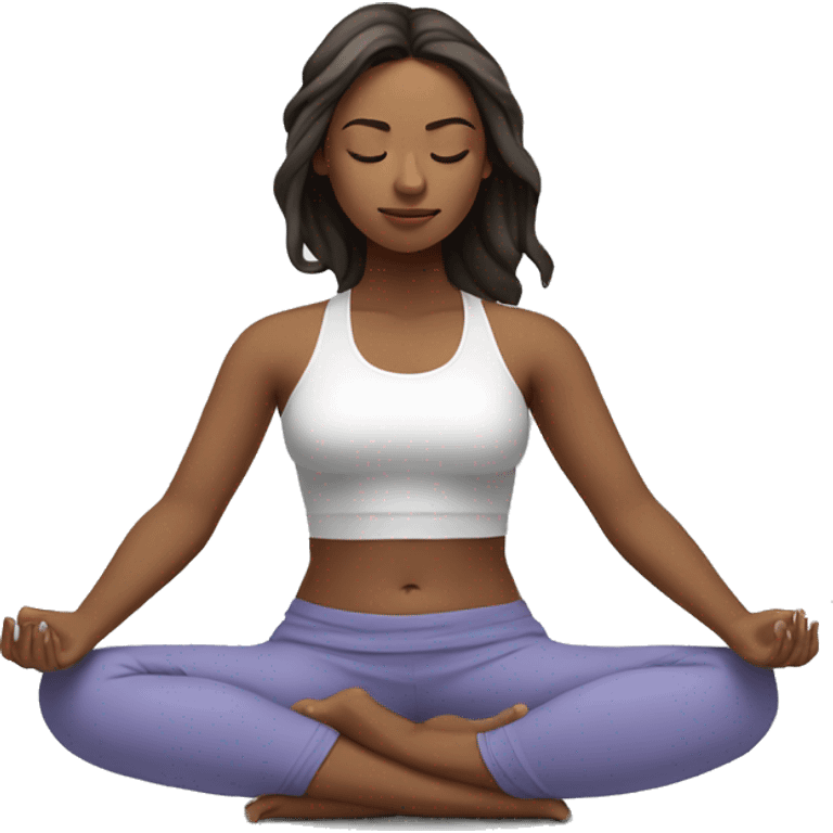 yoga girl, sit down meditation pose, fair skin emoji