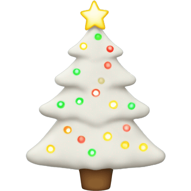 White Christmas tree with lights emoji