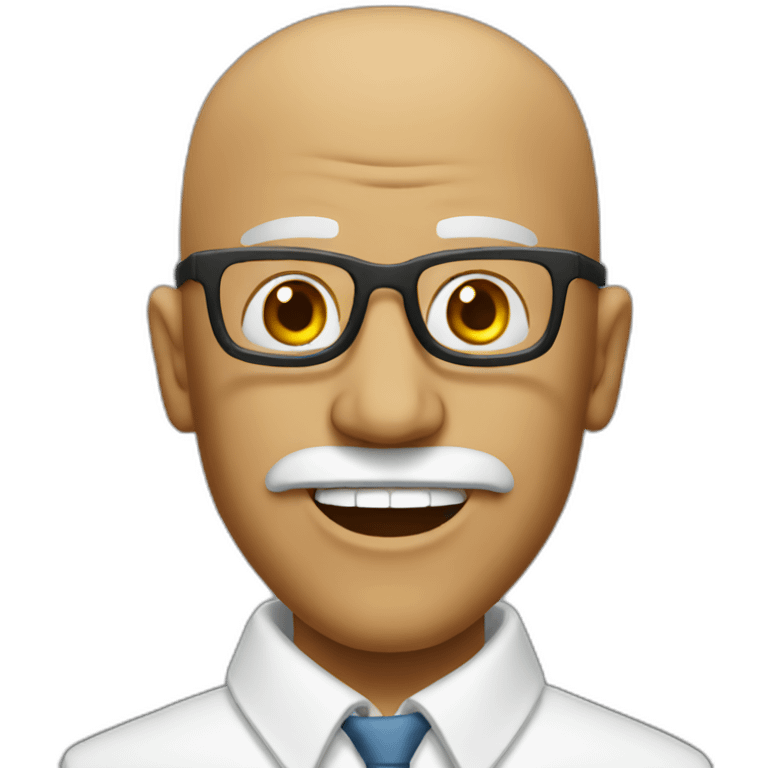 bald professor large mouth emoji