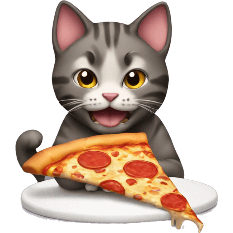 cat eating pizza emoji