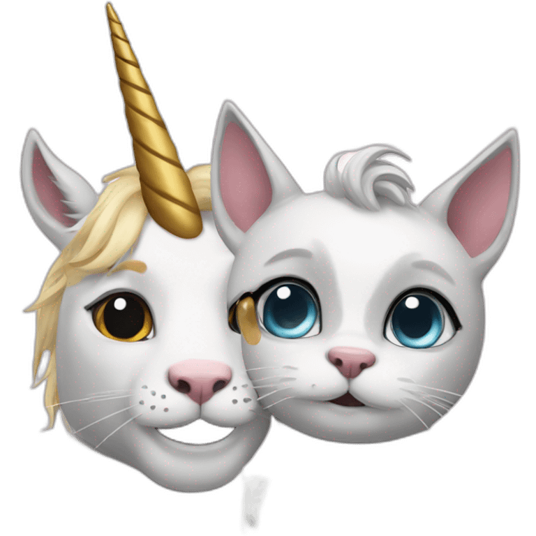 Unicorn and cat selfie emoji