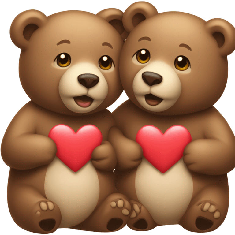 2 bears with hearts emoji